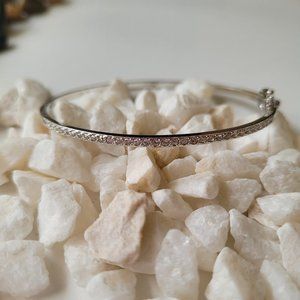 Bangle/Bracelet with Cristal in White Rhodium